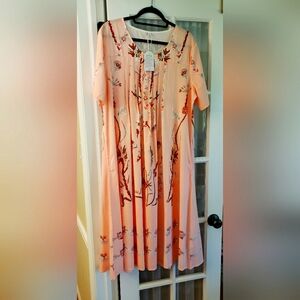 Pink floral pattern dress Browwin XXL